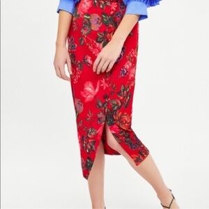 Zara midi floral skirt size XS